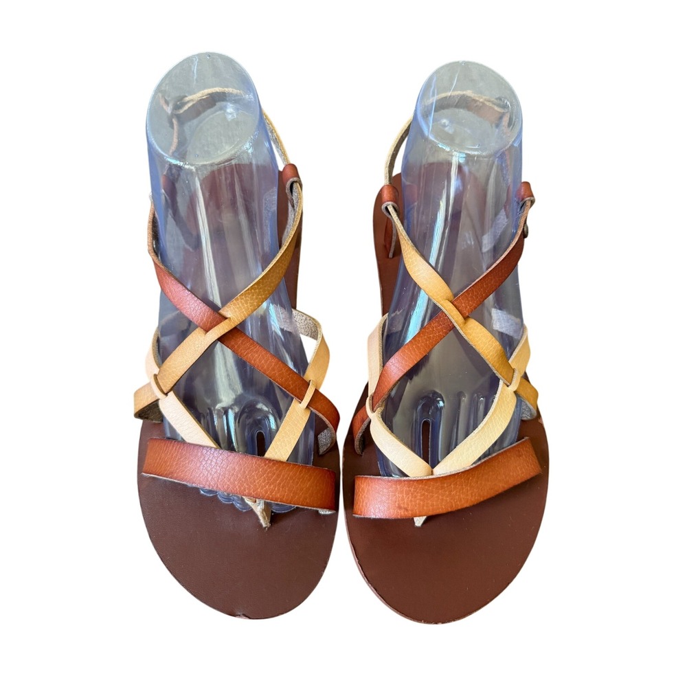 Roxy Layton Strappy Sandals Womens 9 Brown Tan Gladiator Boho Beach Summer Shoe